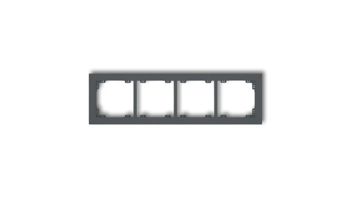 DECO Ramka uniwersalna poczwórna z tworzywa grafitowy mat 28DR-4