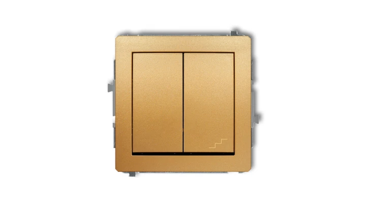 DECO Łącznik jednobiegunowy ze schodowym (wspólne zasilanie) złoty 29DWP-10.1