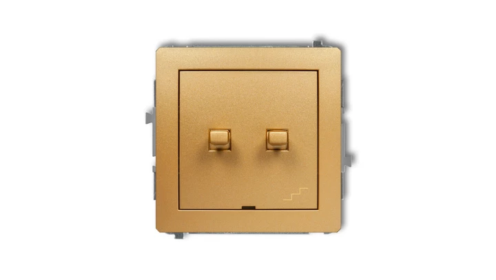 DECO Łącznik podwójny schodowy w stylu amerykańskim złoty 29DWPUS-33