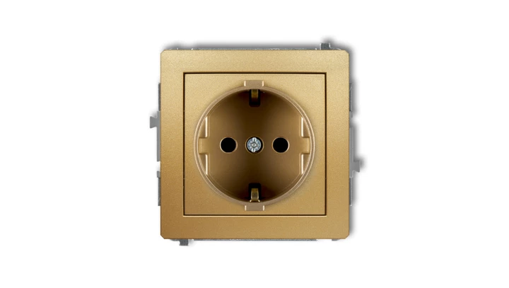 DECO Gniazdo pojedyncze z/u SCHUKO złoty 29DGP-1sp