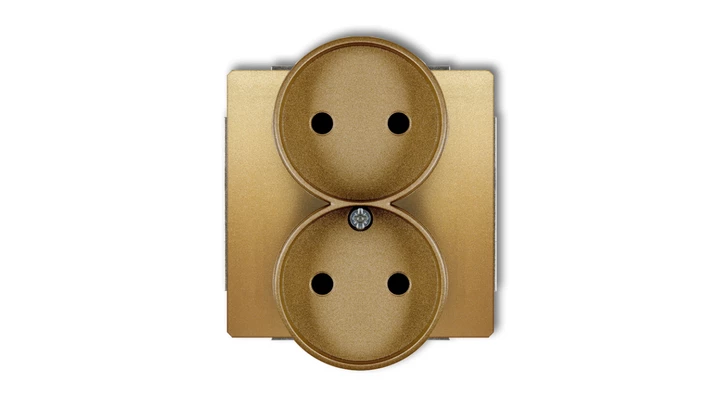 DECO Gniazdo podwójne do ramki złoty 29DGPR-2p