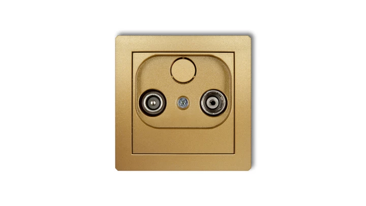 DECO Gniazdo antenowe RTV przelotowe 12dB złoty 29DG12P