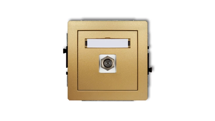 DECO Gniazdo antenowe pojedyncze typu F (SAT) niklowany złoty 29DGF-1