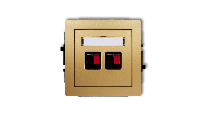 DECO Gniazdo głośnikowe podwójny złoty 29DGG-2