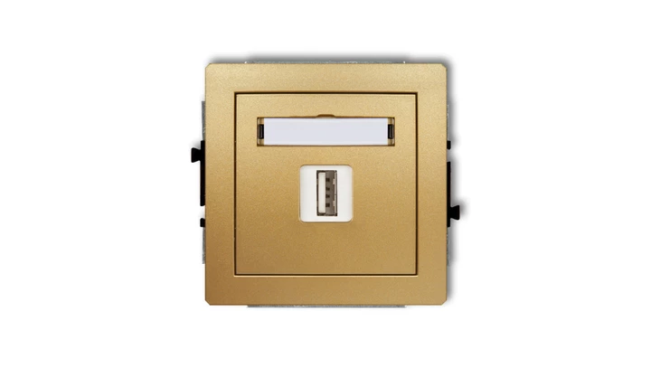 DECO Gniazdo pojedyncze USB-AA 2.0 złoty 29DGUSB-1