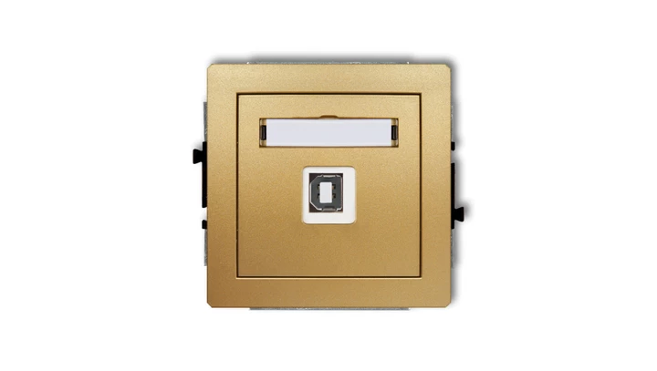 DECO Gniazdo pojedyncze USB-AB 2.0 złoty 29DGUSB-3
