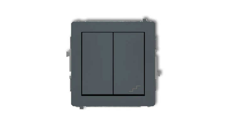 DECO Łącznik jednobiegunowy ze schodowym (osobne zasilanie) grafitowy mat 28DWP-10.2
