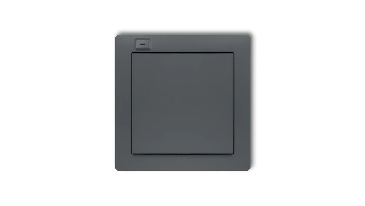 DECO Nadajnik 1-klawiszowy 2-kanałowy z czujnikiem temperatury do systemu Exta Life grafitowy mat 28DEL-1