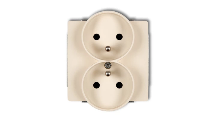 DECO Soft Gniazdo podwójne z/u do ramki beżowy 1DGPRSO-2zp