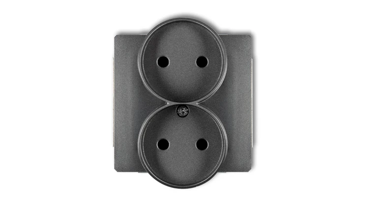 DECO Soft Gniazdo podwójne b/u do ramki grafitowy 11DGPRSO-2p