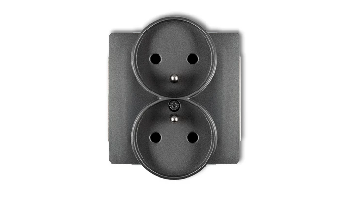 DECO Soft Gniazdo podwójne z/u do ramki grafitowy 11DGPRSO-2zp