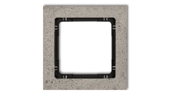 DECO Ramka uniwersalna pojedyncza - beton (ramka: jasnoszara spód: czarny) jasny szary 27-12-DRB-1