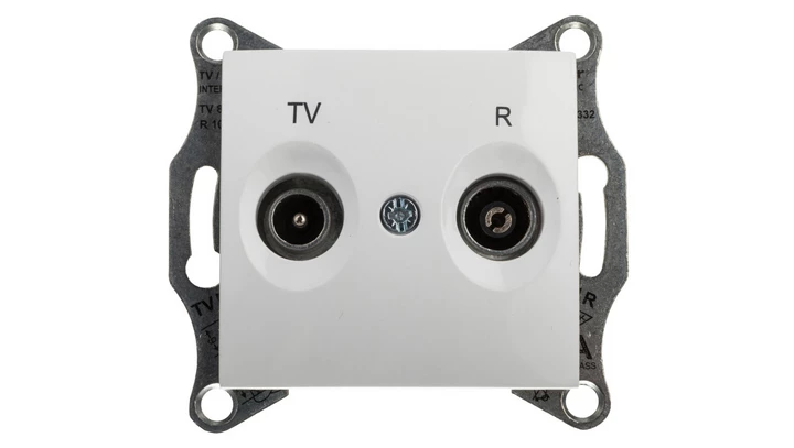 Sedna Gniazdo antenowe RD/TV przelotowe 8dB białe SDN3301321