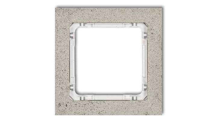 DECO Ramka uniwersalna pojedyncza - beton (ramka: jasnoszara spód: biały) jasny szary 27-0-DRB-1