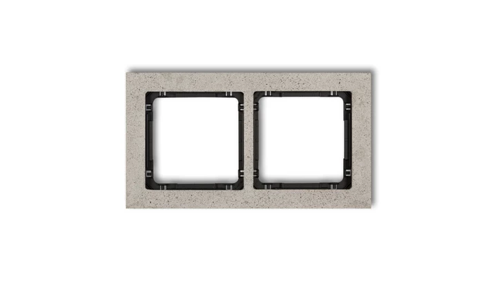 DECO Ramka uniwersalna podwójna - beton (ramka: jasnoszara spód: czarny) jasny szary 27-12-DRB-2