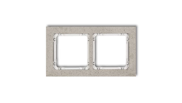DECO Ramka uniwersalna podwójna - beton (ramka: jasnoszara spód: biały) jasny szary 27-0-DRB-2
