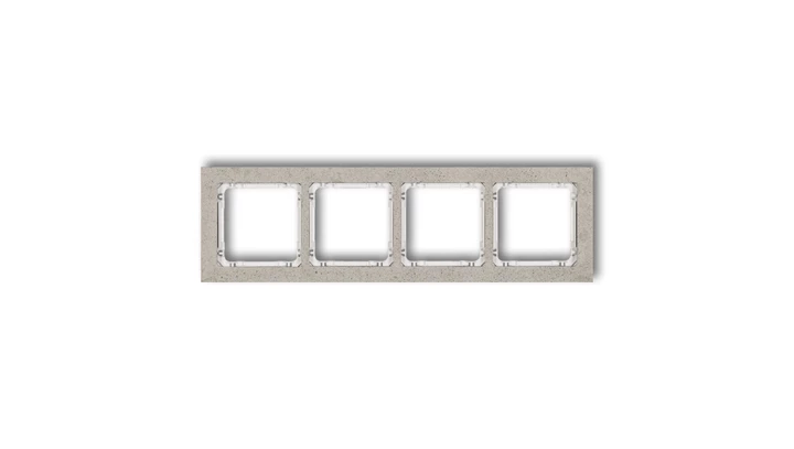 DECO Ramka uniwersalna poczwórna - beton (ramka: jasnoszara spód: biały) jasny szary 27-0-DRB-4
