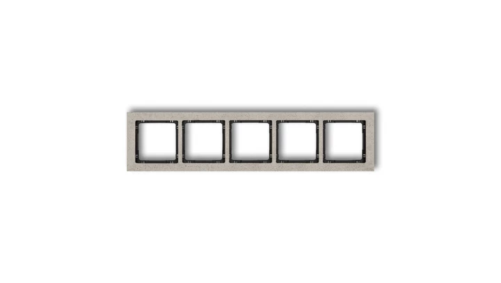 DECO Ramka uniwersalna pięciokrotna - beton (ramka: jasnoszara spód: czarny) jasny szary 27-12-DRB-5