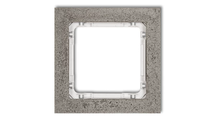 DECO Ramka uniwersalna pojedyncza - beton (ramka: ciemnoszary spód: biały) ciemny szary 28-0-DRB-1