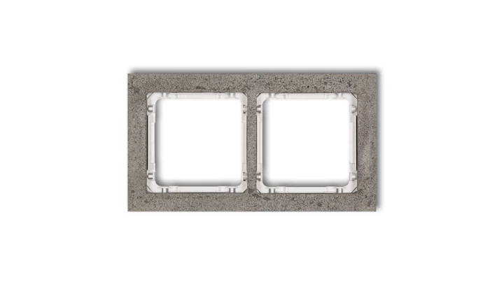 DECO Ramka uniwersalna podwójna - beton (ramka: ciemnoszary spód: biały) ciemny szary 28-0-DRB-2