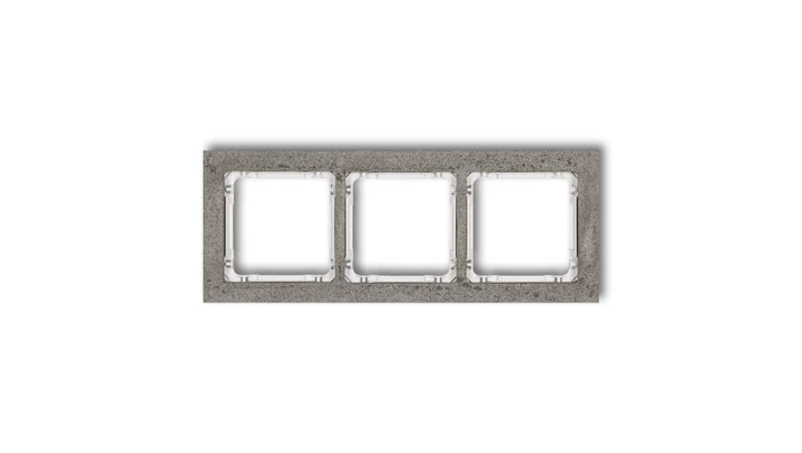 DECO Ramka uniwersalna potrójna - beton (ramka: ciemnoszary spód: biały) ciemny szary 28-0-DRB-3