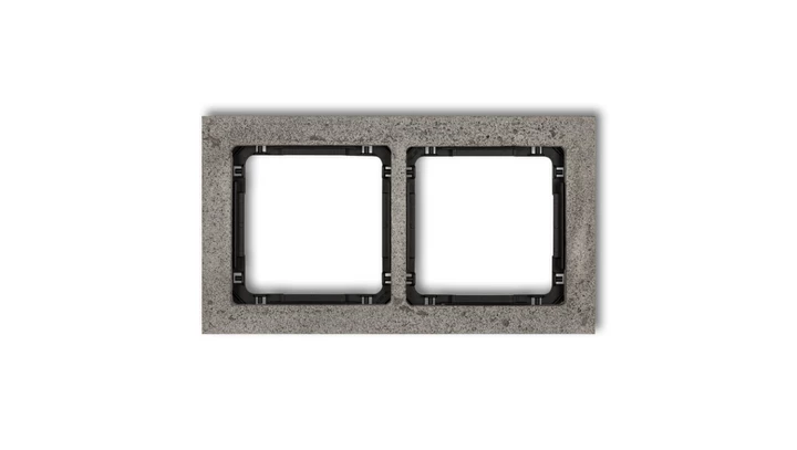 DECO Ramka uniwersalna podwójna - beton (ramka: ciemnoszary spód: czarny) ciemny szary 28-12-DRB-2