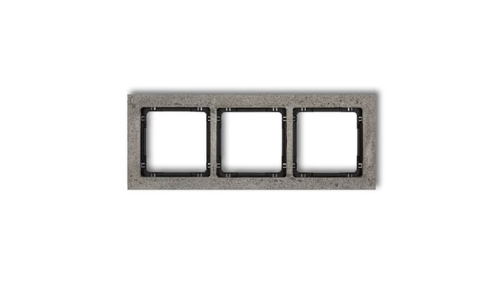 DECO Ramka uniwersalna potrójna - beton (ramka: ciemnoszary spód: czarny) ciemny szary 28-12-DRB-3