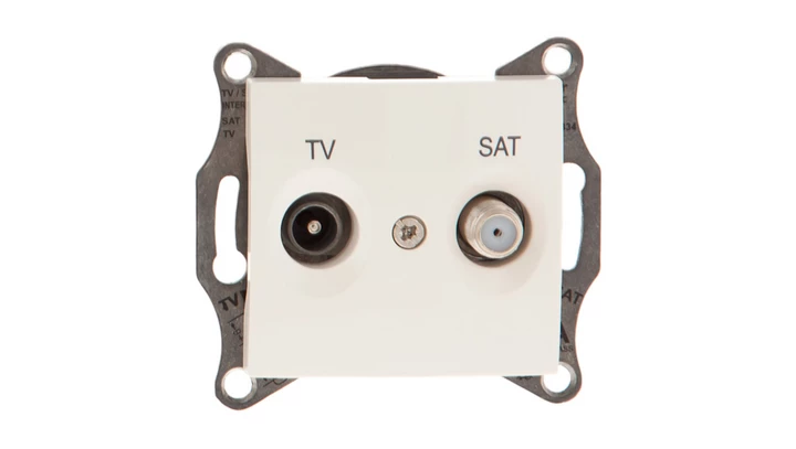 Sedna Gniazdo antenowe TV/SAT przelotowe 8dB kremowe SDN3401223