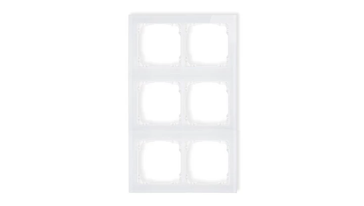 DECO Ramka modułowa 6 krotna (2 poziom, 3 pion) - efekt szkła (ramka biała spód biała) biały 0-0-DRSM-2x3