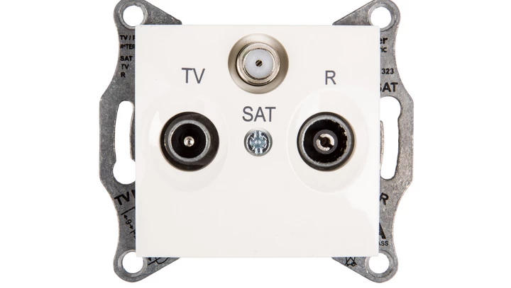 Sedna Gniazdo antenowe RD/TV/SAT przelotowe kremowe SDN3501423