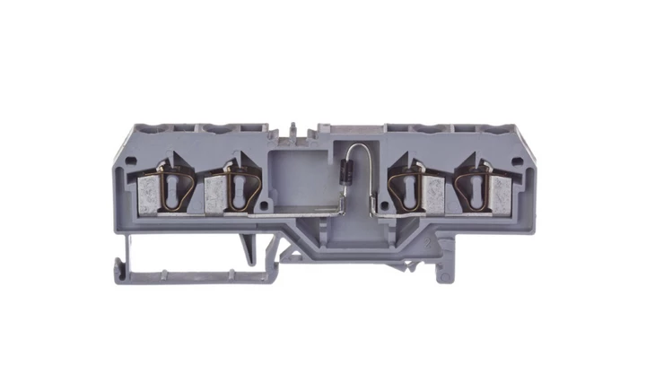 Złączka szynowa 4-przewodowa z diodą 1N4007 4mm2 szara 281-665/281-411 /50szt./