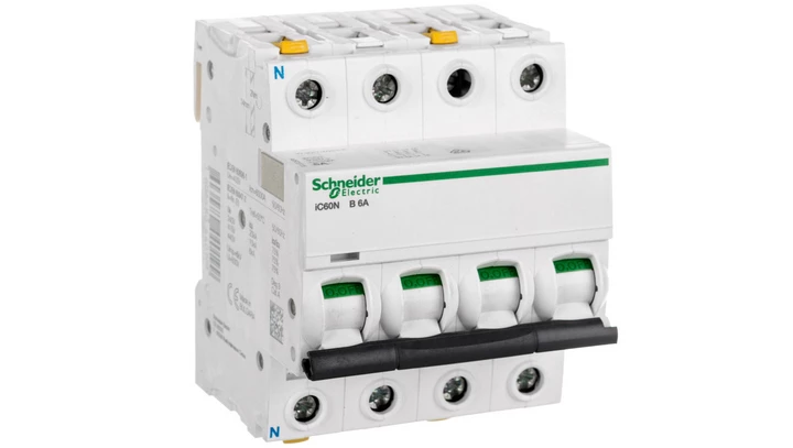 Wyłącznik nadprądowy 3P+N B 6A 6kA AC iC60N-B6-3N A9F03706