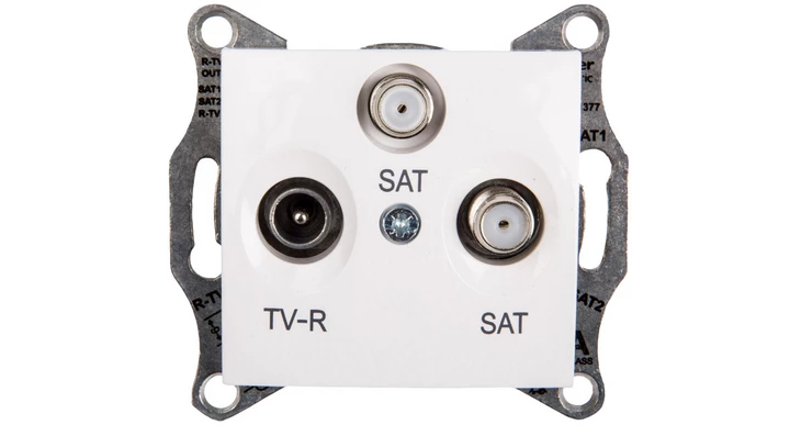 Sedna Gniazdo antenowe TV/SAT/SAT końcowe białe SDN3502121