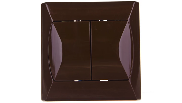 AKCENT Łącznik schodowy podwójny z podświetleniem brązowy ŁP-10AS/24