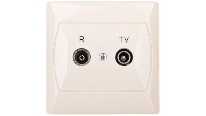 AKCENT Gniazdo antenowe RTV przelotowe 14dB beżowe GPA-14AP/01