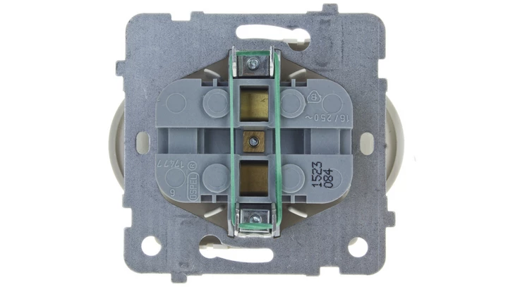 KARO Gniazdo podwójne b/u z przesłonami ecru perłowy GP-2SRP/m/42