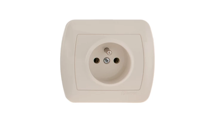 Simon Akord Gniazdo pojedyncze z/u 16A IP20 beżowe AGZ1e/12