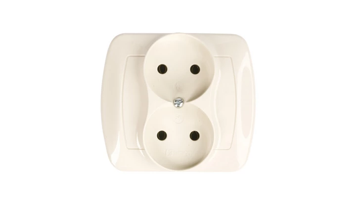 Simon Akord Gniazdo podwójne b/u 16A IP20 beżowe AG2/12