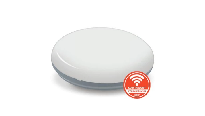 Plafon SUN n/t 13W AC 230V 50Hz 4000K (neutr.) 120 st. IP54 z koryt. czujnikiem ruchu 1370lm PL-SUN/LED/13W/CRK srebrny