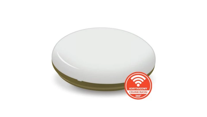 Plafon SUN n/t 13W AC 230V 50Hz 4000K (neutr.) 120 st. IP54 z koryt. czujnikiem ruchu 1370lm PL-SUN/LED/13W/CRK złoty