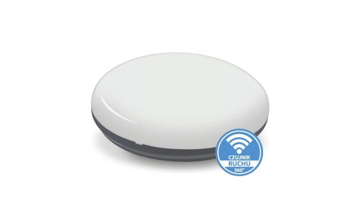 Plafon SUN n/t 18W AC 230V 50Hz 4000K (neutr.) 120 st. IP54 z czujnikiem ruchu 1820lm PL-SUN/LED/18W/CR grafit