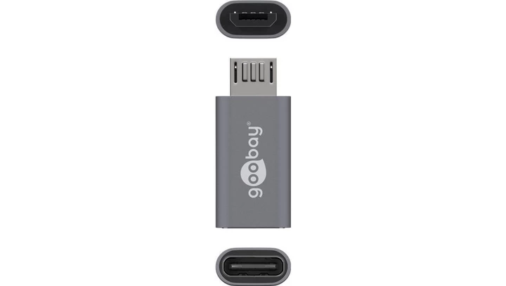 Adapter USB-C - microUSB 2.0 (typ B) szary 55553