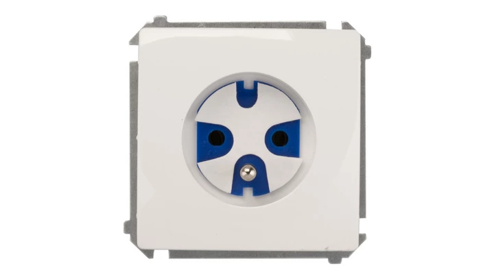 Simon Basic Gniazdo pojedyncze DATA z/u 16A IP20 z kluczem uprawniającym białe BMGD1.01/11