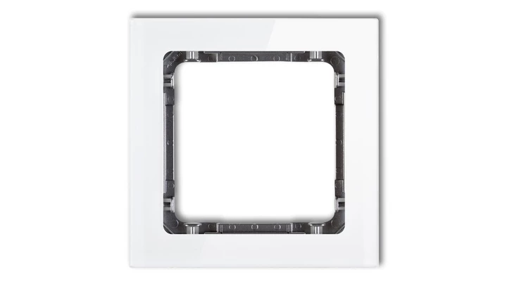 DECO Ramka pojedyncza - efekt szkła (ramka: biała spód: grafitowy) biały 0-11-DRS-1