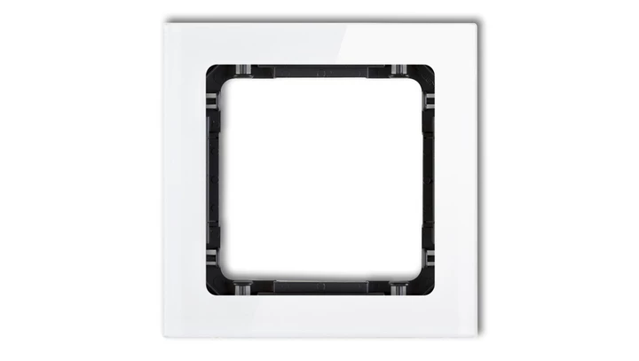 DECO Ramka pojedyncza - efekt szkła (ramka: biała spód: czarny) biały 0-12-DRS-1