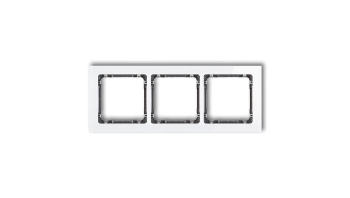 DECO Ramka potrójna - efekt szkła (ramka: biała spód: grafitowy) biały 0-11-DRS-3