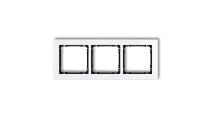 DECO Ramka potrójna - efekt szkła (ramka: biała spód: czarny) biały 0-12-DRS-3