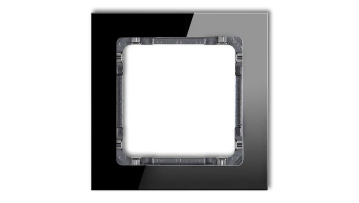 DECO Ramka pojedyncza - efekt szkła (ramka: czarna spód: grafitowy) czarny 12-11-DRS-1