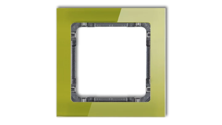 DECO Ramka pojedyncza - efekt szkła (ramka zielona spód grafitowy) zielony 2-11-DRS-1