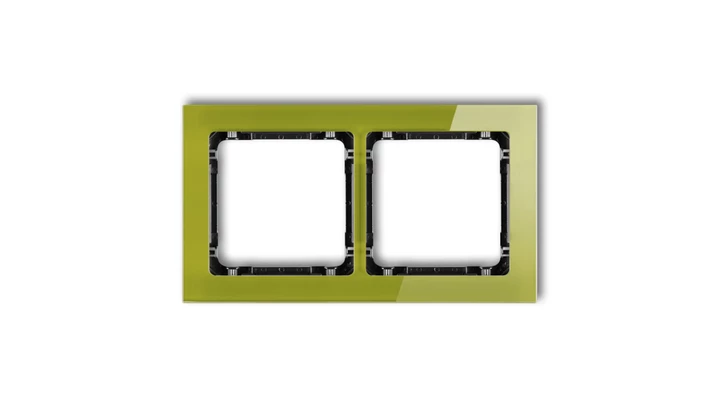 DECO Ramka podwójna - efekt szkła (ramka zielona spód grafitowy) zielony 2-11-DRS-2
